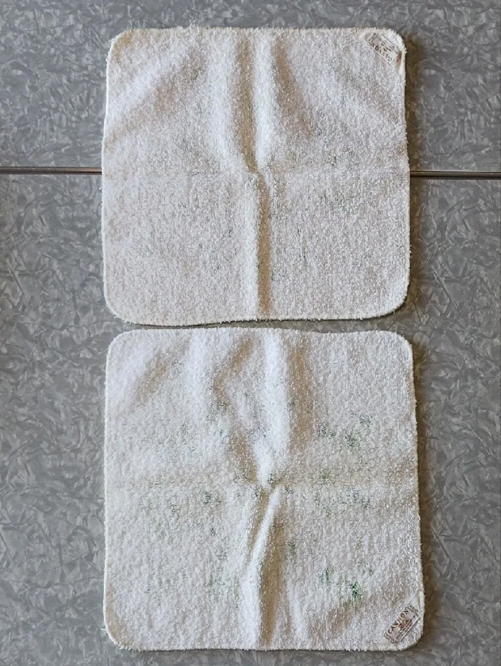 Cannon~ Vintage Floral Green & Cream Cotton Towel Set